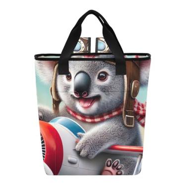 Imagem de Joitme Mochila térmica para praia, vintage, piloto, avião, coala, lancheira, isolada, 36 latas, bolsa refrescante, para mulheres, viagens