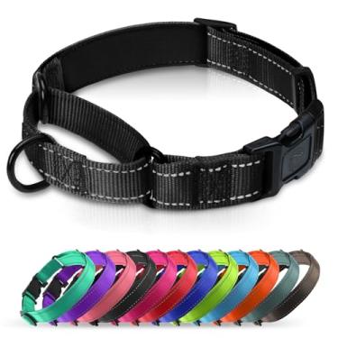 Imagem de Erbine Coleira Martingale acolchoada para cães | Coleiras de neoprene Martingale | Coleira refletiva de nylon Martingale | Martingale ajustável para cães pequenos, médios e grandes
