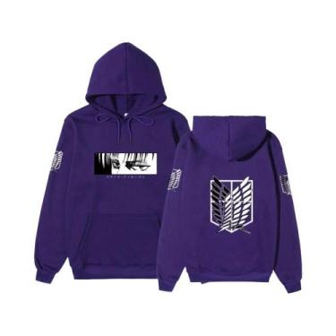 Imagem de Moletom Com Capuz Masculino De Anime Japonês Attack on Titan Casual So