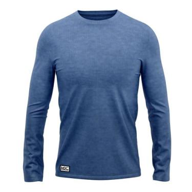 Imagem de Camiseta Masculina Lisa Algodão Premium Várias Cores MXC BRASIL, Azul 