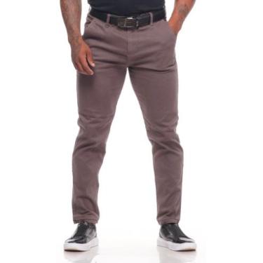 Imagem de Calça Social Masculina Sarja Slim Fit C Lycra - Mitchelgutto, Cinza ch