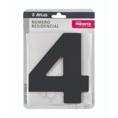 Imagem de NUMERO PRETO n 4 ADESIVO ACM PR30004 - PRIMAFER