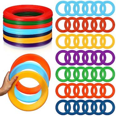Imagem de Lenwen 48 peças de anéis voadores infantis disco voador para crianças anel voador macio disco de piscina ao ar livre para praia, acampamento, quintal, quintal, jardim, animais de estimação, brinde de
