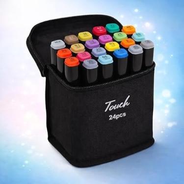 Imagem de Estojo Caneta Marcador Touch para Colorir Desenho Boobie Goods Profissional, Ponta Dupla, Codificados por Cores, Caixa de Bônus marcadores artisticos, Canetinha Coloridas para Boobie Goods. (24)