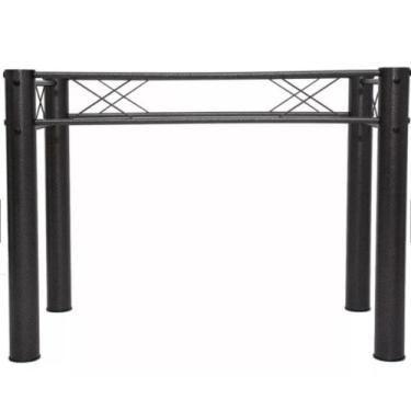 Imagem de PÉ PARA MESA/BASE EM AÇO TUBULAR 90cmX 62cm Cromo Preta - Artefamol