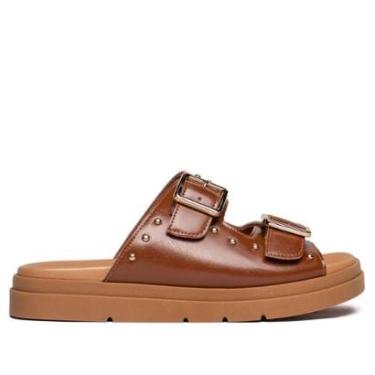 Imagem de Tamanco Feminino Bebecê com Fivelas Marrom/Avelã-Feminino