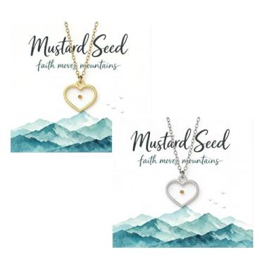 Imagem de Peraca Cris Colar de semente de mostarda combinando Fé Cristã Ouro Prata Pingente Minimalista Joias Diárias Presentes Dia dos Namorados Aniversário, Large, Aço inoxidável, Sem Pedra Preciosa