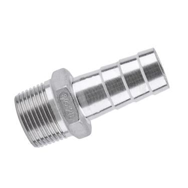 Imagem de Generic Conector de Cauda de Mangueira Farpada de Aço Inoxidável para Encanamento de Tubulação de Ar/água, Encaixe de Rosca 304 SS 1/8 "~ 3/4" para Engenharia Química, Máquinas (3/4''*20mm)