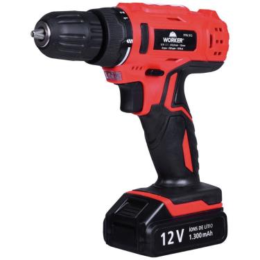 Imagem de Furadeira Parafusadeira 12v Bateria Bivolt 50pcs Worker