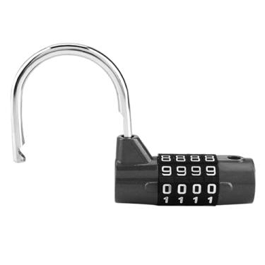 Imagem de Generic Bloqueio de Senha de Segurança para Mala de Viagem, Cadeado de Combinação Com Código Reconfigurável, Bloqueio de 4 Dígitos para Caixas de Ferramentas, Armários, Liga de Zinco (Preto)