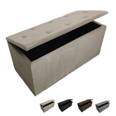 Imagem de Puff Retangular Baú Pé De Cama Solteiro Porta Brinquedos/Sapateira - M