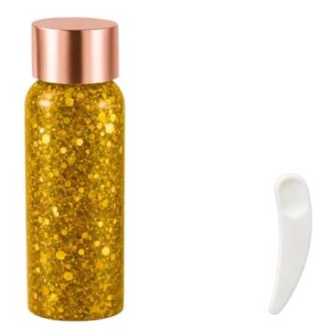 Imagem de Gel Glitter Infantil para Corpo e Cabelo, Pintura Facial em Gel, Maquiagem Brilhante para Festas e Carnaval (Dourado)