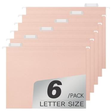 Imagem de pmybupo Pastas de arquivo suspensas, tamanho carta, abas ajustáveis de corte 1/5, 6 por caixa, verde padrão - 1/5 abas (7590U)