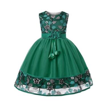 Imagem de Vestido De Festa Princesa Com Renda Para Meninas, Bordado Europeu-Amer