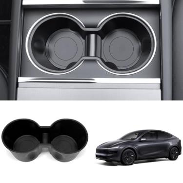 Imagem de Suporte de copo para Tesla 2025 2026 novo modelo Y Junior (série lançamento) e 2024 2025 modelo 3 TPE macio suporte de copo para console central de carro caixa de armazenamento antiderrapante para