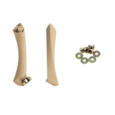 Imagem de Compatível com bmw e90 e91/bmw 3-series painel maçaneta da porta interna do carro sedan puxar guarnição capa 51417230850 51419150335 51419150340(Beige-Set-Right)