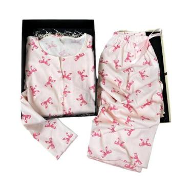 Imagem de Conjunto De Pijamas Femininos Do Mickey Mouse, Camisola De Manga Longa