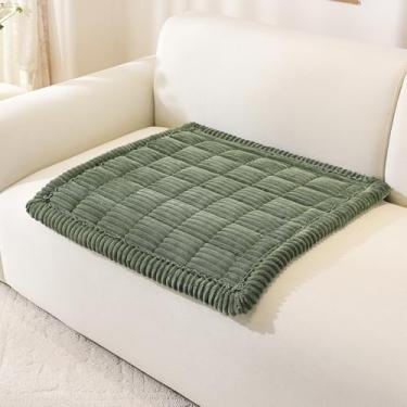 Imagem de Royhom Capa de cadeira para sala de estar, capa de sofá difusa, capas grossas para encosto de cabeça de sofá, capas de cadeira para animais de estimação laváveis (verde, 70 x 70 cm)