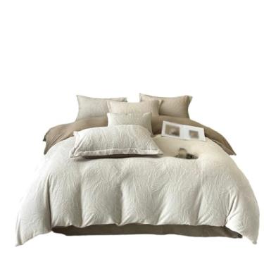 Imagem de THJKUPO Jogo de lençol e capa de edredom de veludo de leite tridimensional engrossado de inverno com quatro peças (220 x 240 cm)