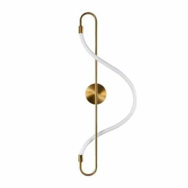 Imagem de Arandela Led 7w 2700k Metal Dourado e Silicone 65cm Mais Luz