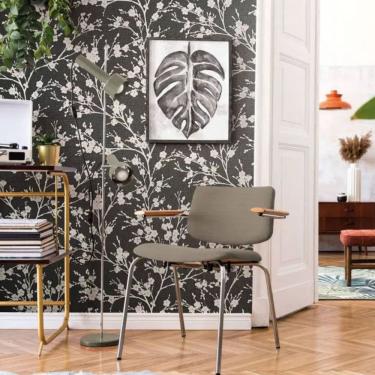 Imagem de Papel de Parede Ivy Floral Preto 6812-40