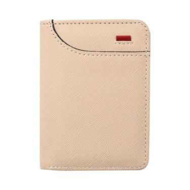 Imagem de Carteira Masculina Slim Minimalista Em Couro PU, Porta-Cartões De Créd