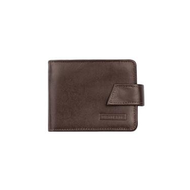 Imagem de Carteira masculina de couro italiano com botão Dylan 9,5x11,5cm