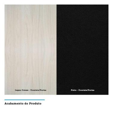 Imagem de Armário Basculante Duplo 120cm 2 Portas Legno Crema C/Preto