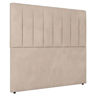Imagem de Cabeceira Cama Box Casal Queen Size Ivana 160cm Veludo - Desk Design Cor Bege