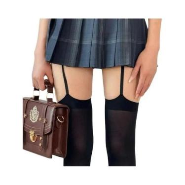 Imagem de Meias Femininas De Veludo Com Faixa Larga E Ligas, Estilo Lolita Y2K J