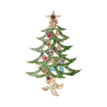 Imagem de Broche De Estrela De Strass Para Árvore De Natal, Alfinete Clássico Pa