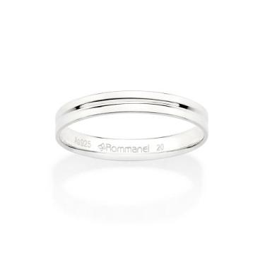 Imagem de Alianca De 3,0 Mm Composta Por Friso Ao Centro. Tamanho:22Cor:Prata - 