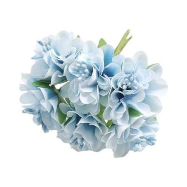 Imagem de Buquê De Mini Flores De Cravo De Seda 6 Peças Para Decoração De Casa, 