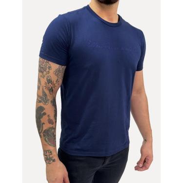 Imagem de Camiseta Ellus Masculina Cotton Fine Originals Co. Script Azul Marinho-Masculino