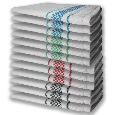 Imagem de 12 Panos De Prato Atoalhado Felpudo Premium Pr+vm+vd+az