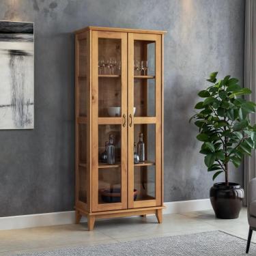 Imagem de Cristaleira Maderia Maciça Com Portas De Vidro Bella Carvalho