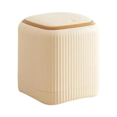 Imagem de Lixeira De Mesa Com Tampa De Duplo Compartimento, Organizador De Lixo 