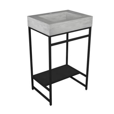 Imagem de Gabinete Banheiro Ferro Iron Black 60x45 cm Cuba Rennes - Venturi, Con