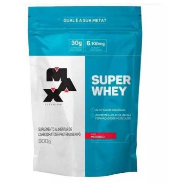 Imagem de Super Whey Refil 900g Max Titanium, Morango