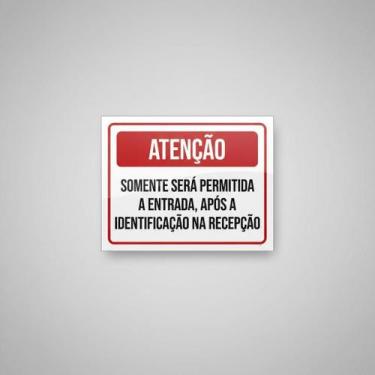 Imagem de Placa Acm Somente Entrada Após Identificação 18X23 - Sinalizo