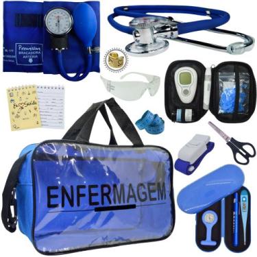 Imagem de Kit Enfermagem Cores Bolsa Top Premium + Medidor Glicose - Love Saude,