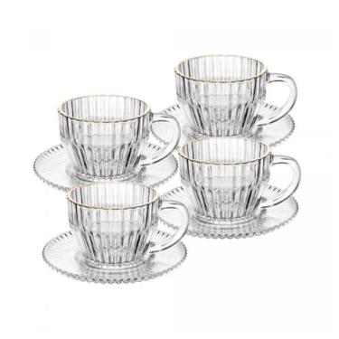 Imagem de Conjunto 4 Xícaras De Café Com Fio De Ouro Império 110Ml - Wolff