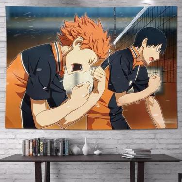 Imagem de Tapeçaria para pendurar na parede Haikyuu Anime Volleyball 100x150cm -