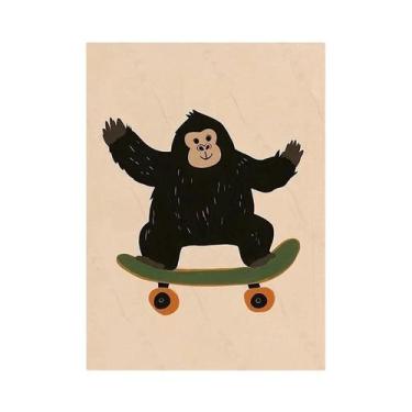 Imagem de Pôster De Lona Yoga Com Leopardo, Elefante E Leão, Arte Minimalista De