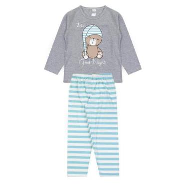 Imagem de Pijama Infantil Masculino Inverno Good Night - Hey Kids Mescla - HeyKi