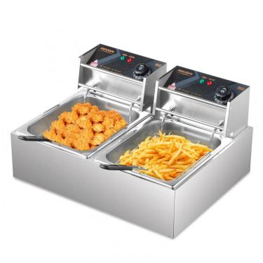 Imagem de Fritadeira Elétrica Dupla Profissional 21 Litros de Capacidade, Aço Inoxidável, 110V 50...