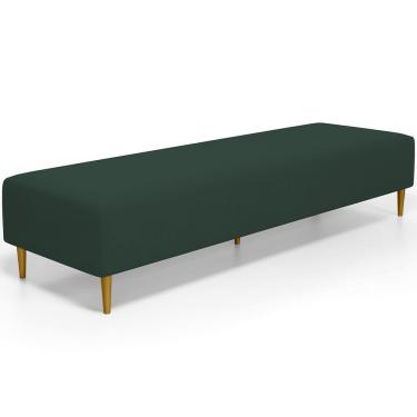 Imagem de Puff Decorativo Sala de Estar Bali W01 Pés Palito 210x60cm Suede Verde Musgo - Lyam Decor