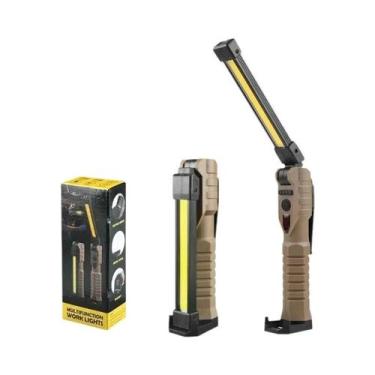 Imagem de Lanterna De Trabalho LED COB XPE Recarregável USB Dobrável Com Base Ma