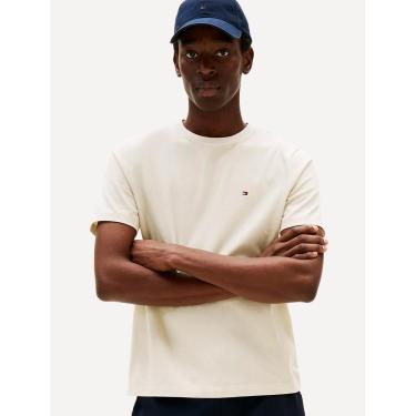 Imagem de Camiseta Tommy Hilfiger Masculina Slim Fit Essential Stretch Creme-Masculino