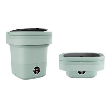 Imagem de Máquina de lavar portátil, mini lavadora de 11L para apartamentos, trailers e viagens | Lavadora de roupas dobrável com cesta giratória e 3 modos | Máquina de lavar compacta para roupas íntimas